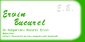 ervin bucurel business card